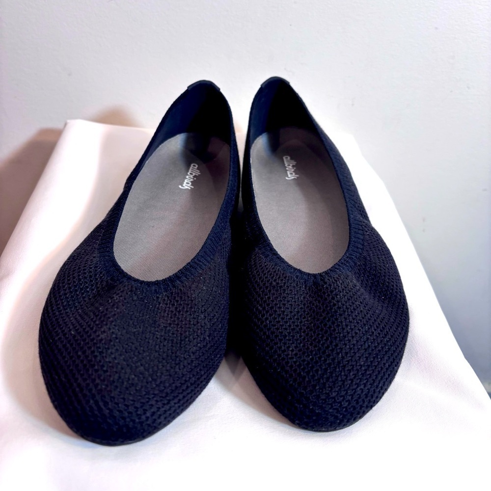 ALLBIRDS Sz 10.5 Wool Fabric Top Women's Shoes Almond Toe Ballet Flats Slip On